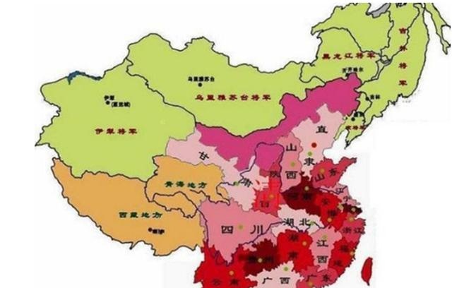 清朝各省行政区划图图片