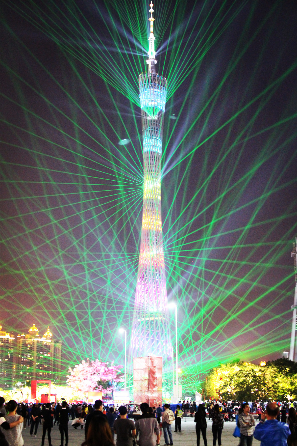 广州塔灯光秀图片图片