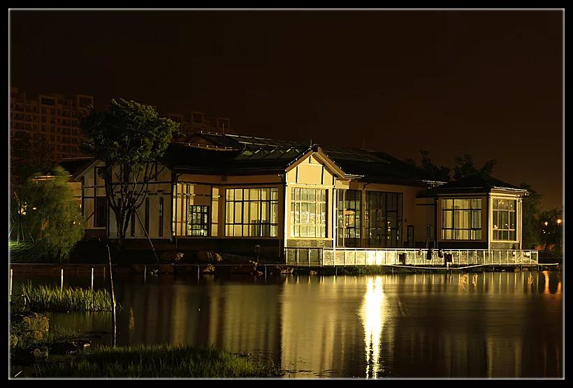 杨府山公园夜景图片