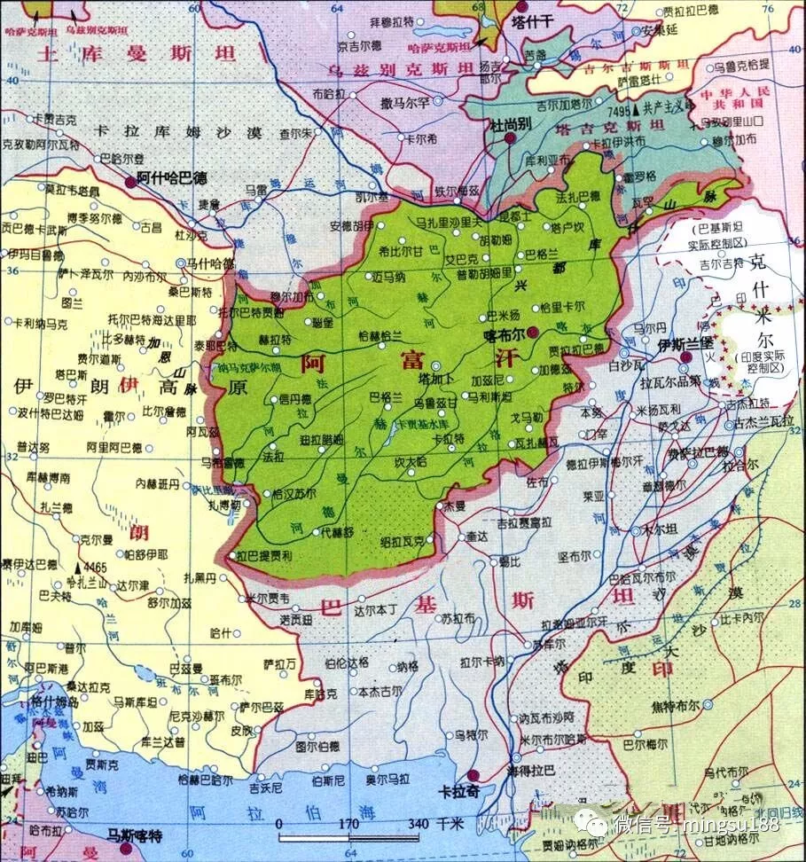 阿富汗喀布尔地图位置图片
