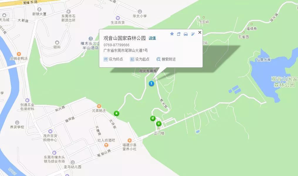 东莞观音山地图 高清图片