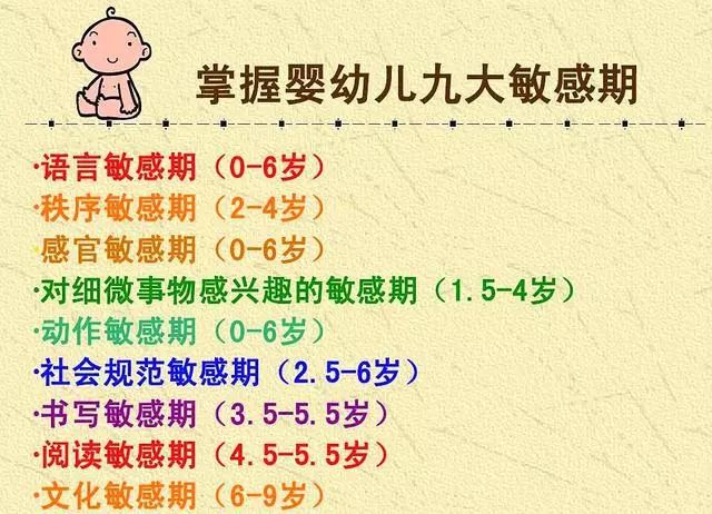 9 九大婴幼儿敏感期