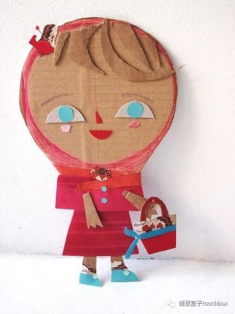 手工可爱的纸盒娃娃图片