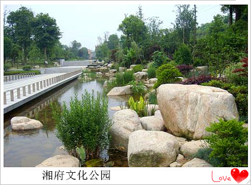 在小區中心;花漾年華,銀桂苑北側緊鄰湘府文化公園