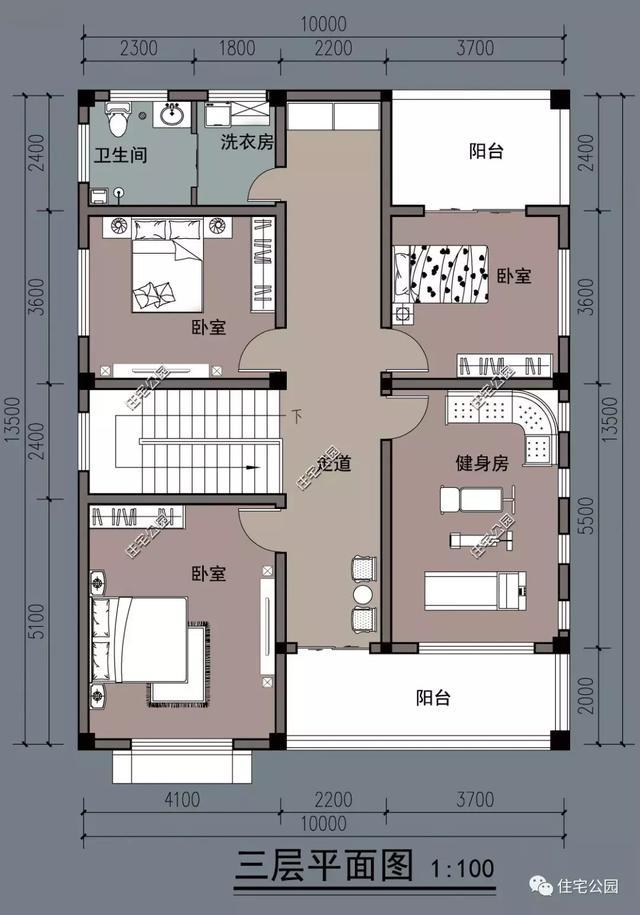 10米乘13米别墅户型图图片