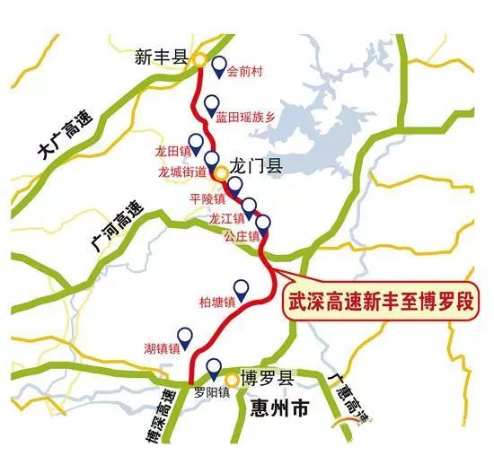 高速公路标准武深高速仁化至博罗段(g4e)仁化至博罗新博段深圳到惠州