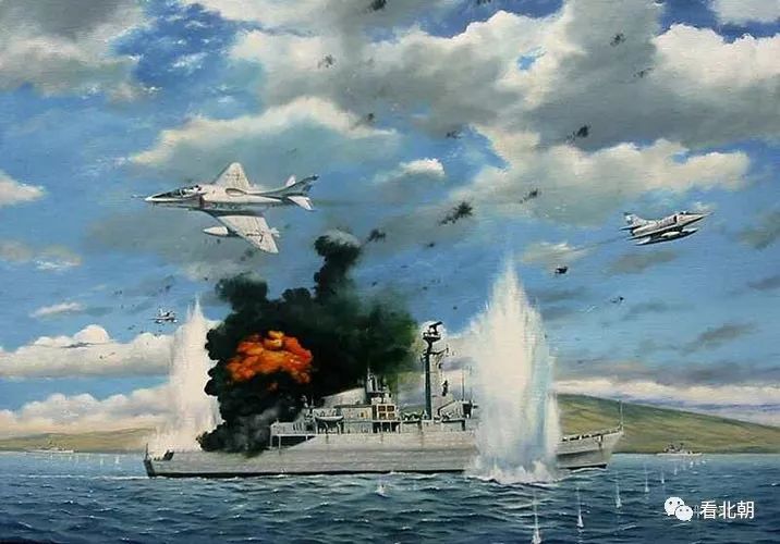 呼啸的战机与横飞的导弹油画里的英阿马岛战争