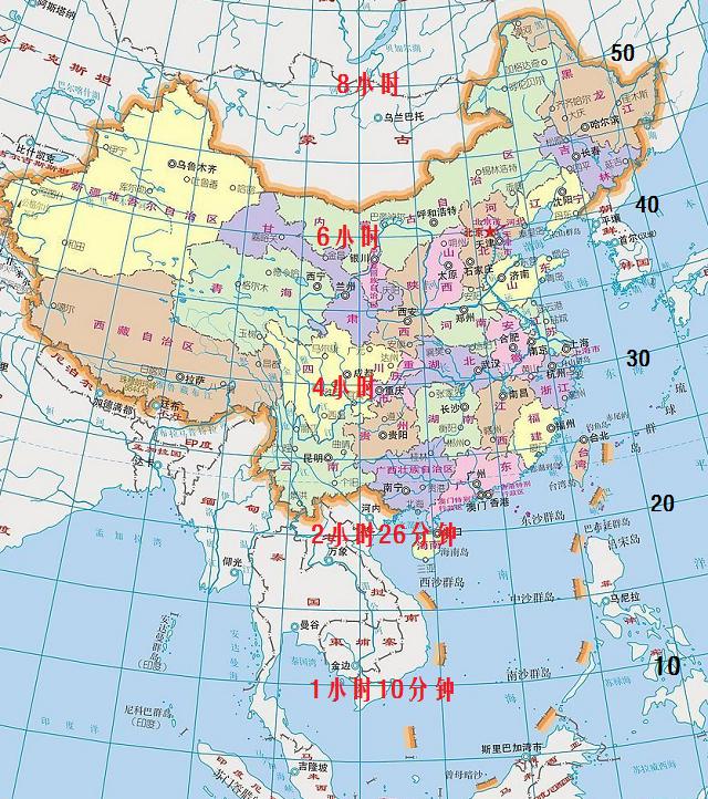 中国政区图带经纬线图片
