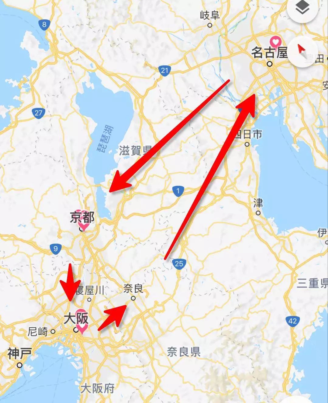旅游 正文 计划了自驾日本,线路从大阪开始,再到奈良,名古屋和京都,多
