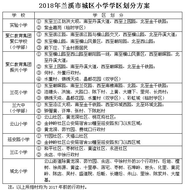 2020年兰溪学区划分图图片