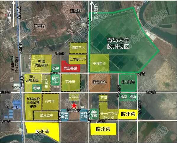 環伺青島大學新校區周邊的不少: 青島大學膠州校區周邊新項目較多