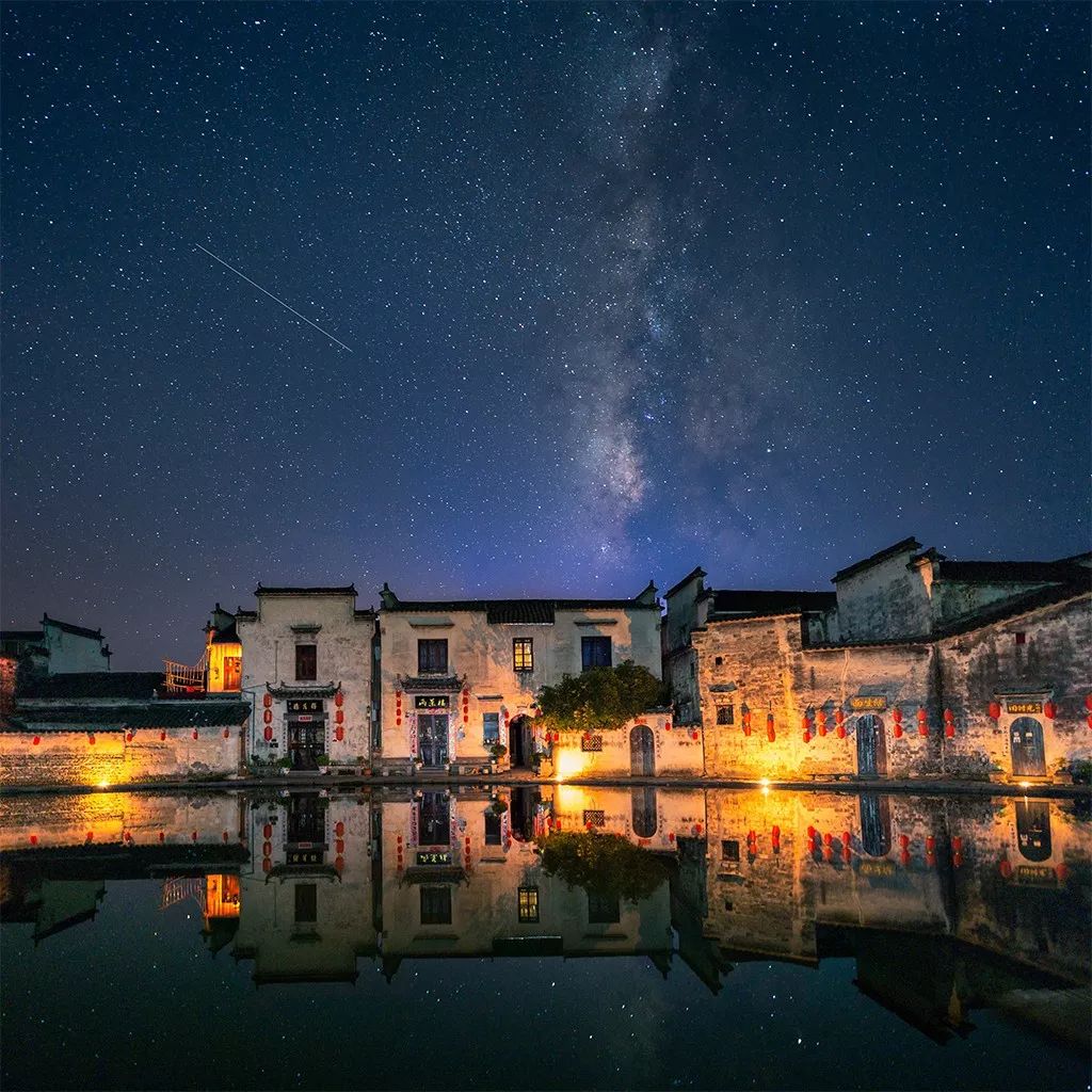 黄山宏村夜景图片