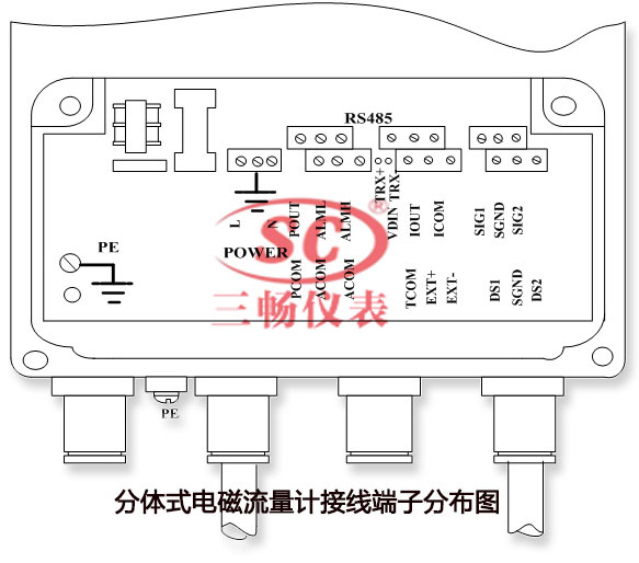 分體式電磁流量計的接線圖及安裝事項說明