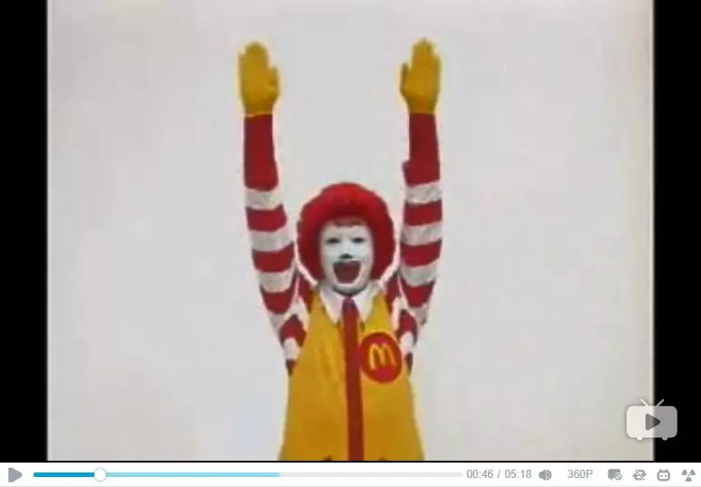 为《最终鬼畜蓝蓝路》——视频中麦当劳大叔的一段发音被中文空耳成