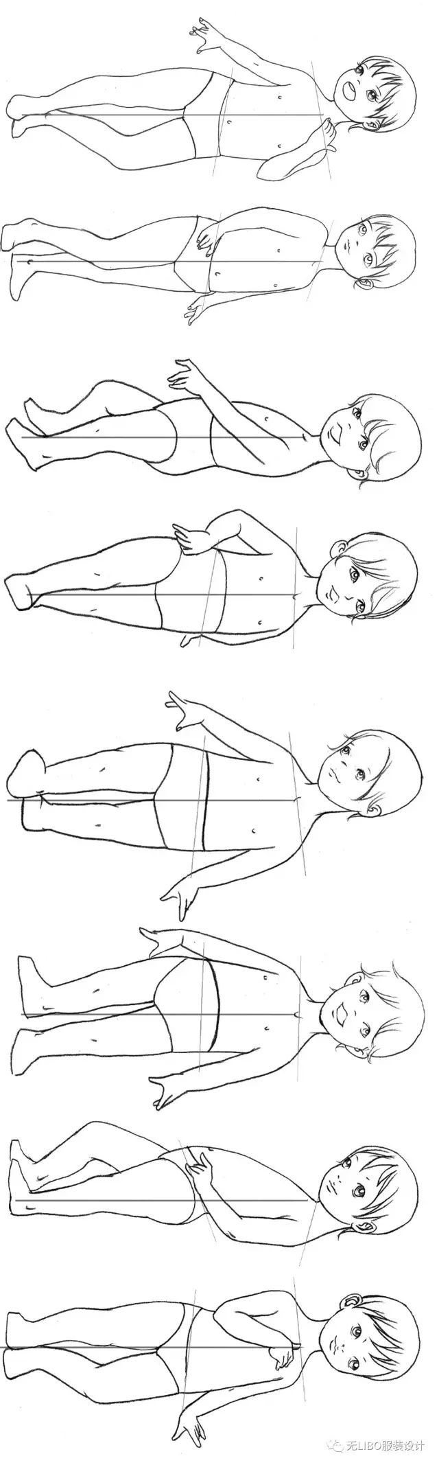 開學季300張男女童線描人體高清素材免費領取