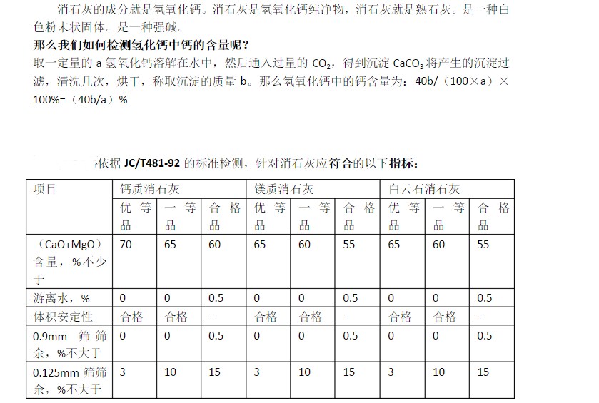 化學式ca(oh)2,俗稱熟石灰,消石灰,加入水後,呈上下兩層,上層水溶液