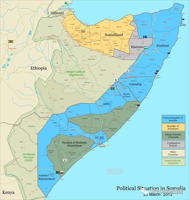 索马里军阀势力图图片