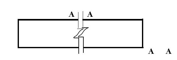 连接符号为折断线(细实线),并用大写拉丁字母表示连接编号