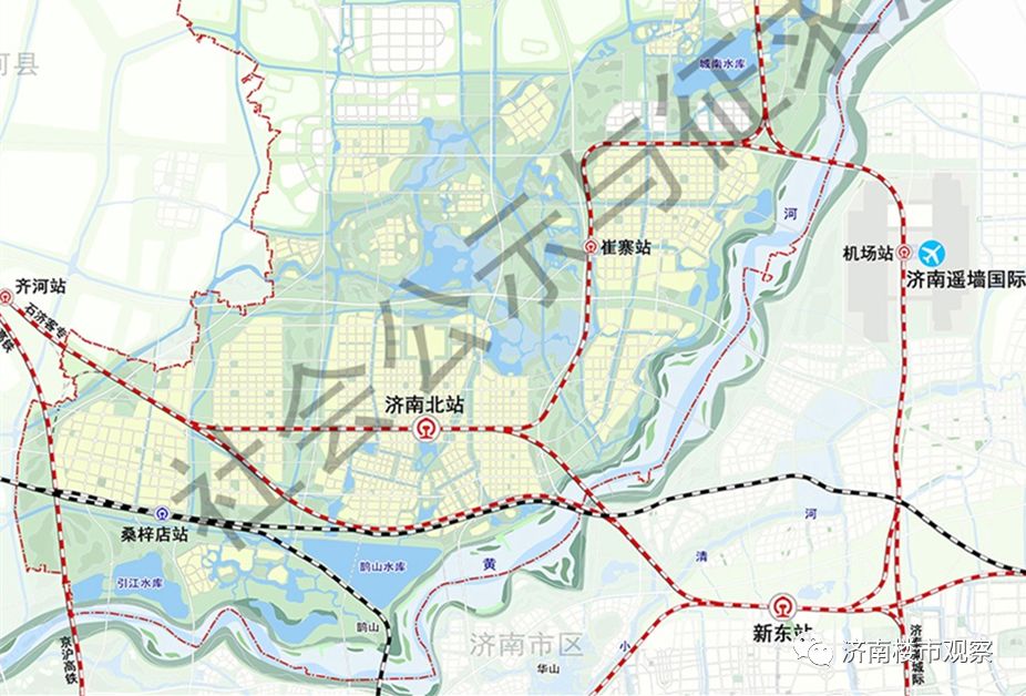 黄河北岸济南放弃齐河站新建济南北站先行区高清图还有重磅猛料