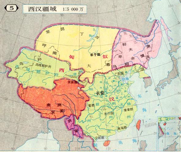 西汉疆域汉朝官员投降匈奴主要发生在汉高祖和汉武帝时期.