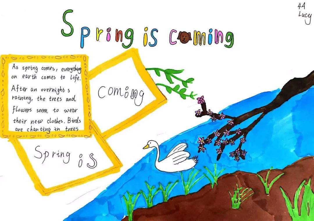 关于春天的英语海报图片