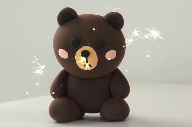 阿土的玩具世界原创手工系列:用超轻粘土制作呆萌的布朗熊