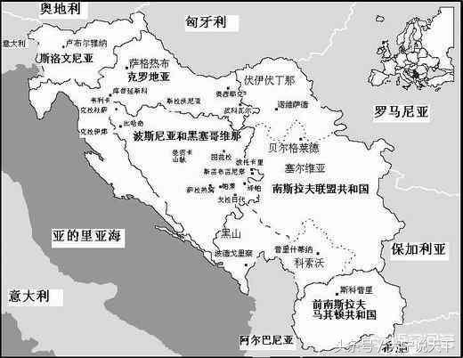 南斯拉夫解体七国图图片