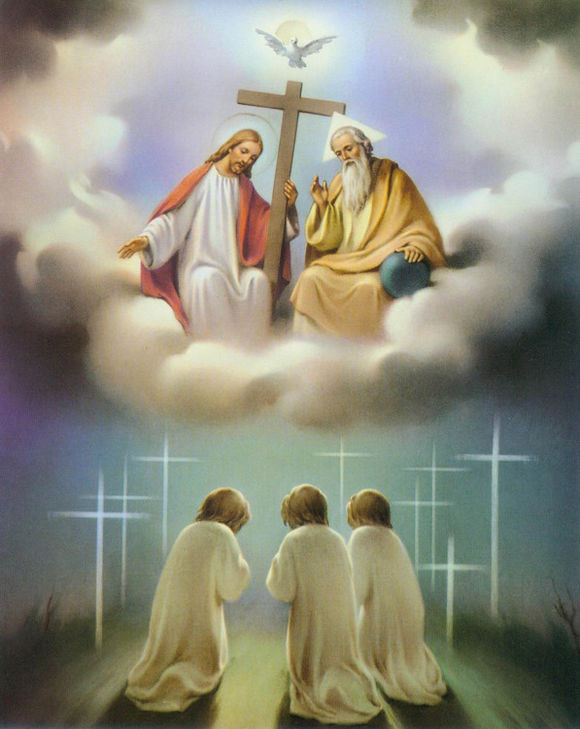 上帝是三位一体:造物主,圣子是太初之道而降世为人的基督耶稣,圣灵受
