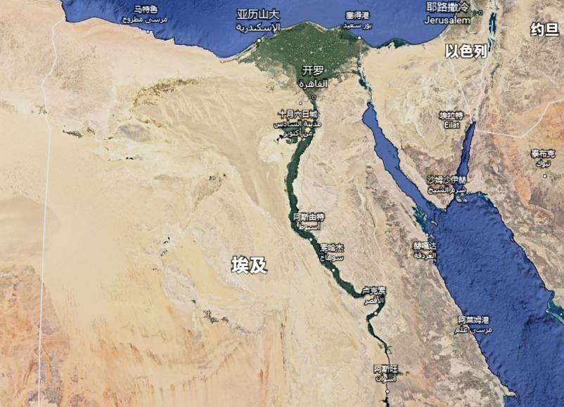 从地图上看,埃及的整片国土也就只有沿尼罗河沿岸及出海口有点绿色
