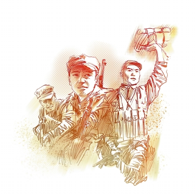 东北抗联插画图片