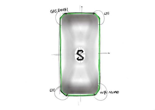 小米投资的黑鲨手机设计草图曝光：首创X形天线