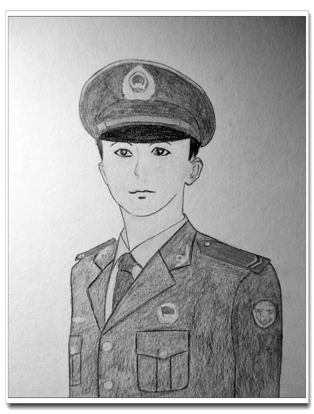 人民警察素描图片