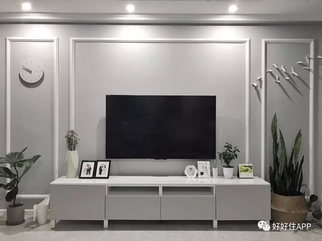 灰色系搭配电视墙图片