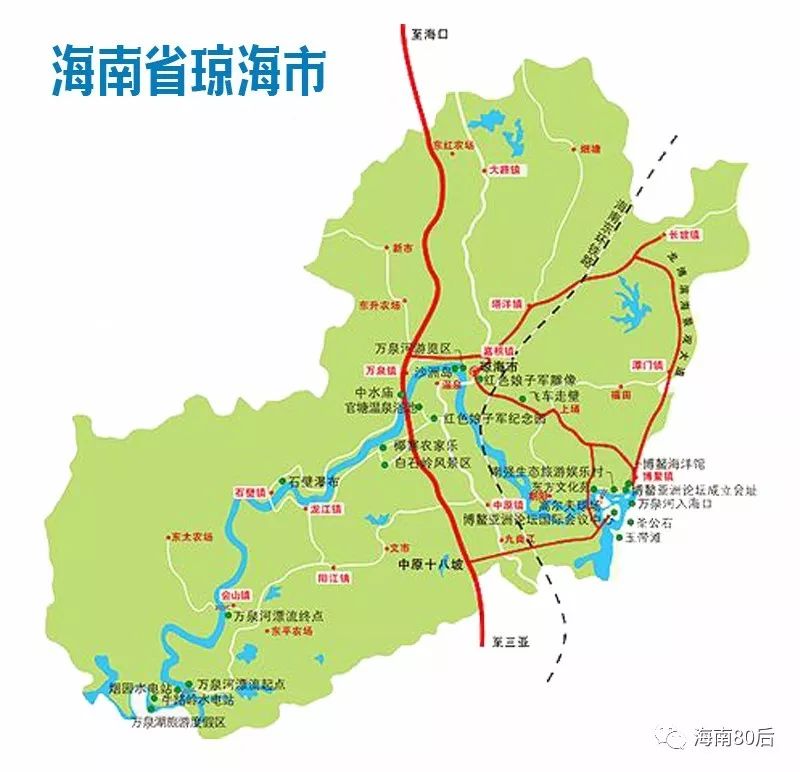 海南琼海旅游地图图片