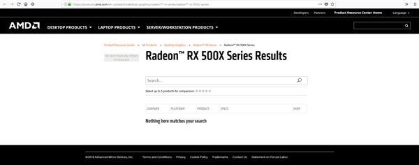 AMD官网意外偷跑RX 500X显卡：12nm改良新品？