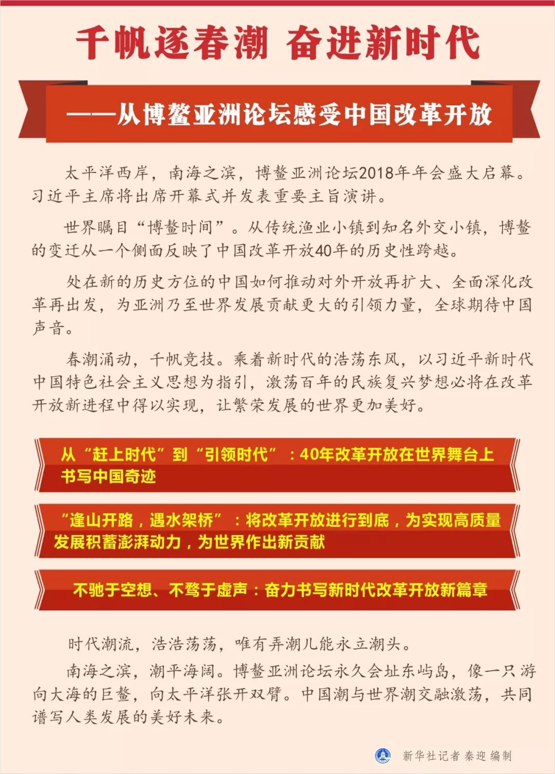 千帆逐春潮 奋进新时代—从博鳌亚洲论坛感受中国改革开放