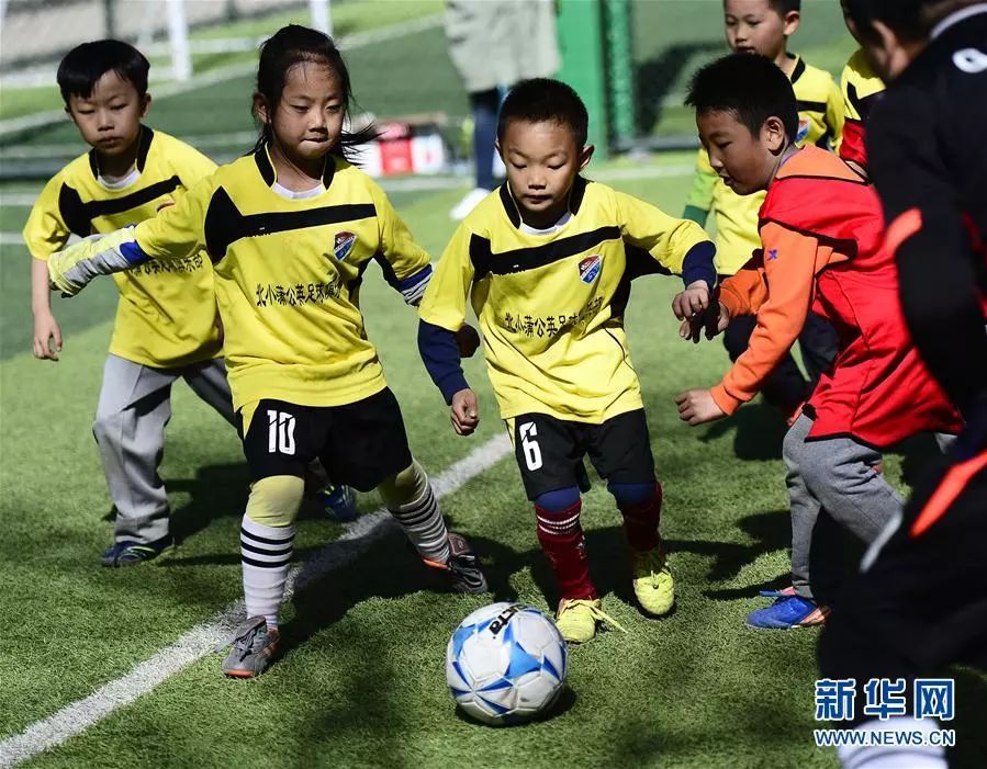 小学一年级二班的小朋友们在西宁市体育公园内的足球场上进行了一场