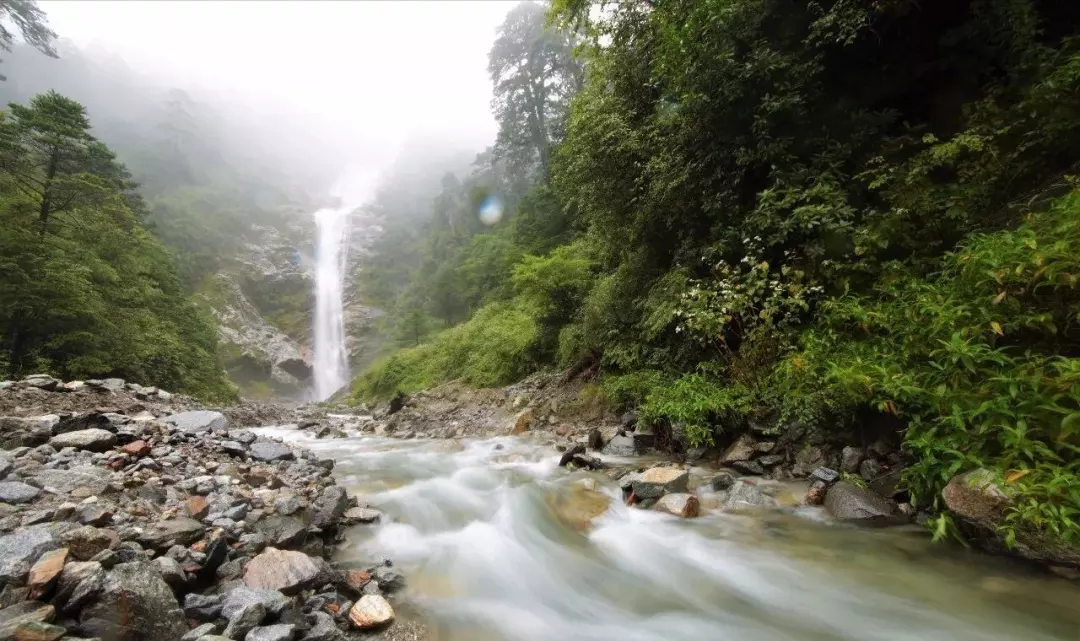 亲水叠瀑,是整个扎墨公路沿线最壮观的瀑布之一,也是墨脱旅游景区最具