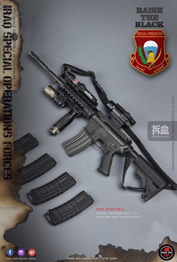 soldier story 伊拉克特种部队isof  m249机枪手 1:6兵人模型