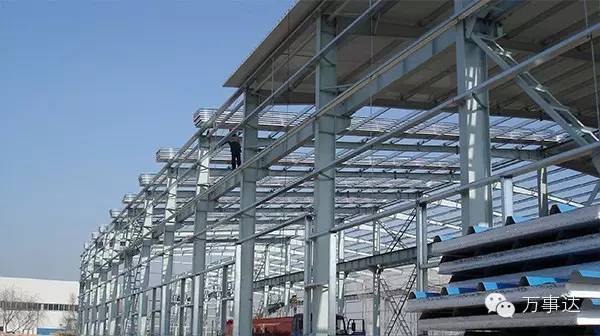 为了提高整体钢结构厂房的安装精度,最好选择厂房中有柱间支撑,系杆和