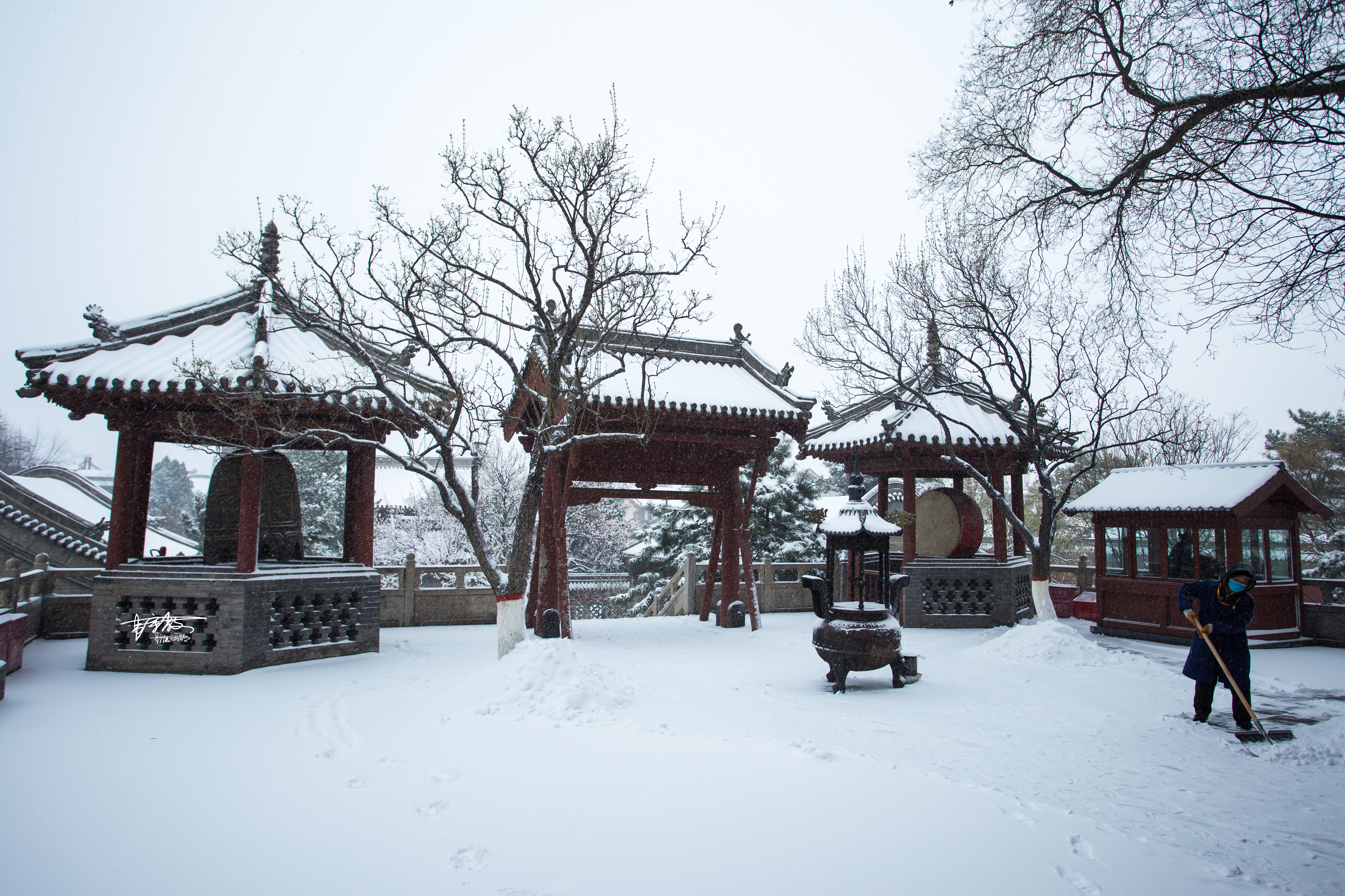 寺院图片雪景图图片