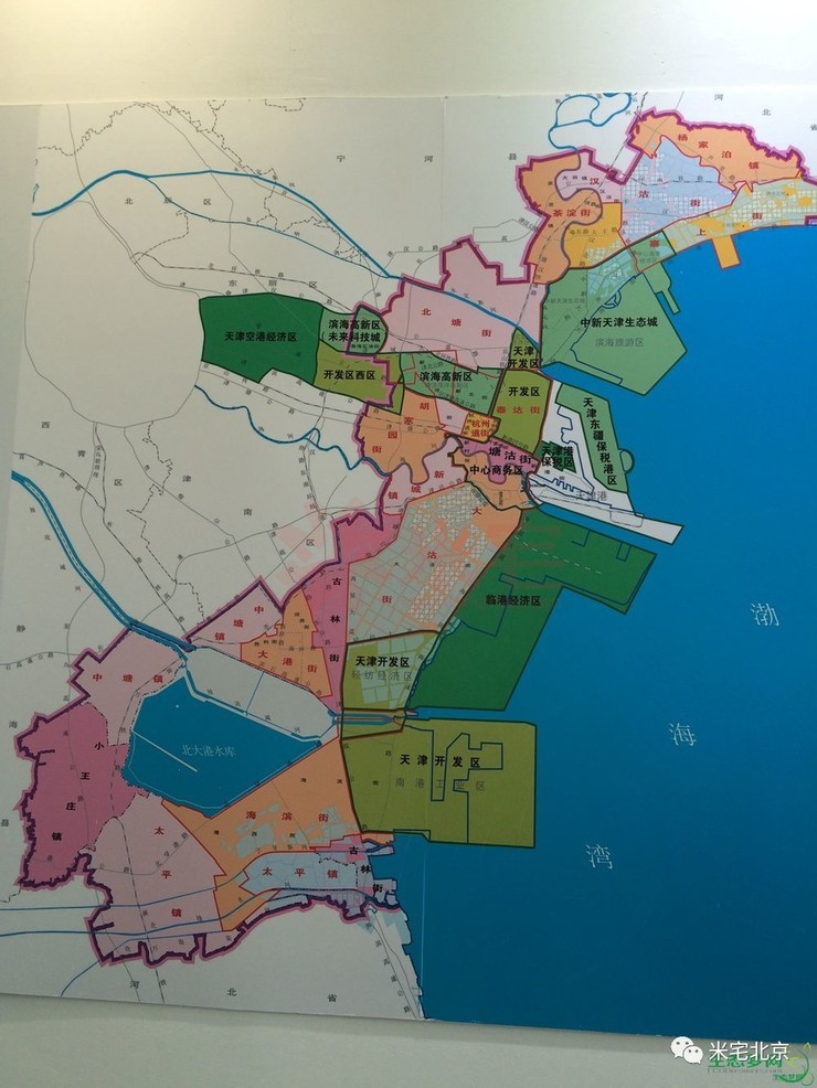 再来看滨海新区的板块划分地图
