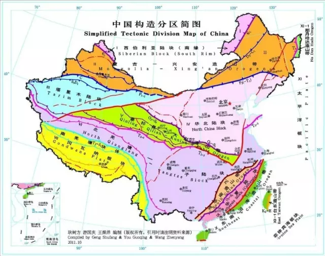 中国板块构造分布图图片