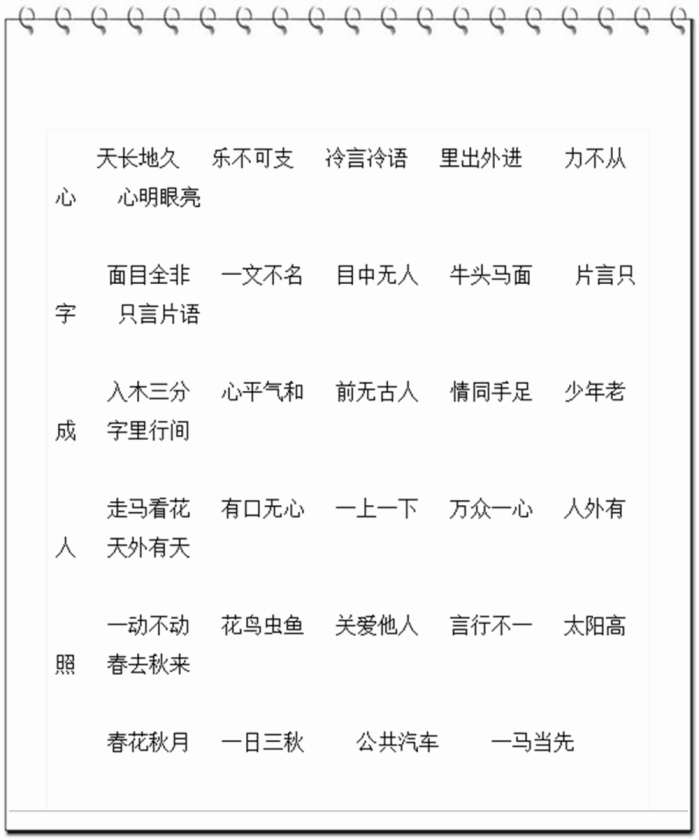 期中考試必備一年級下冊語文四字詞語積累彙總及特殊短語複習