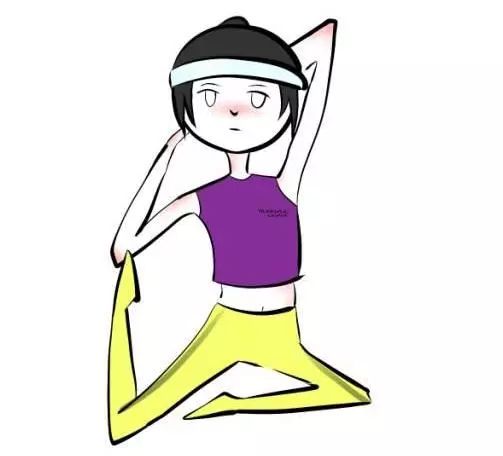 瑜伽减肥方法四:鸽子式1,从舒服地坐姿开始,右腿向后伸直,左腿曲着