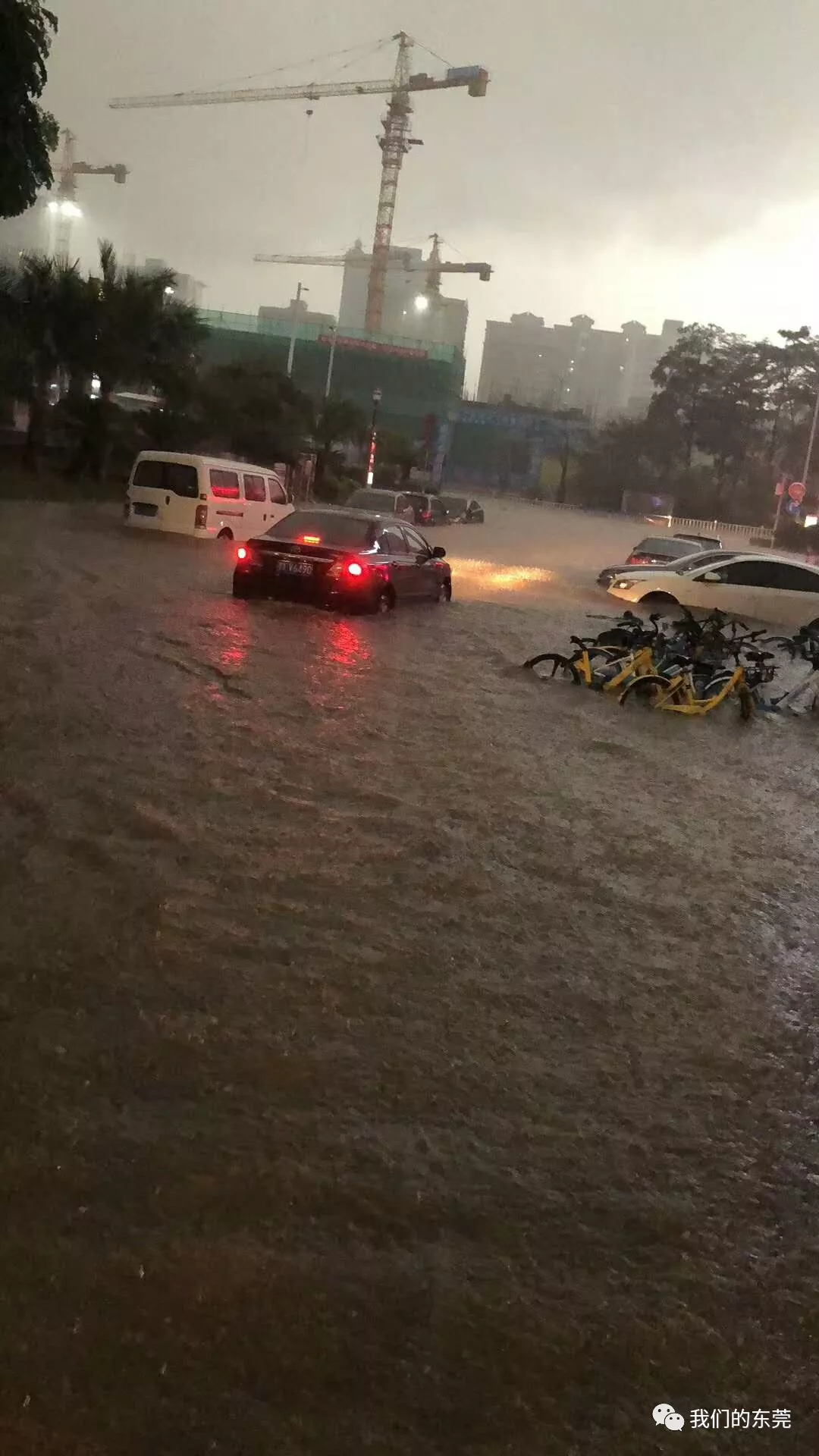 剛剛東莞突下大暴雨全城水浸圖片太震撼