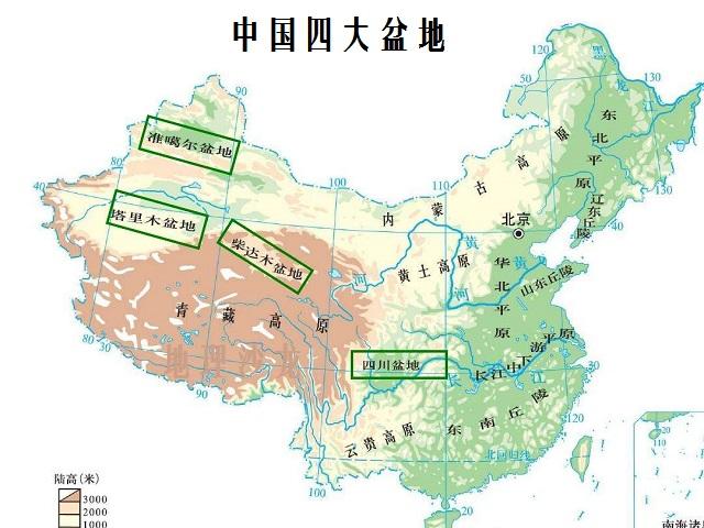 盆地地形示意图图片