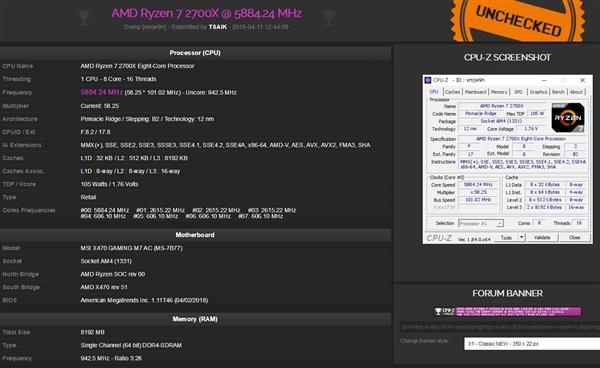5.88GHz - AMD Ryzen二代超频差一点破纪录