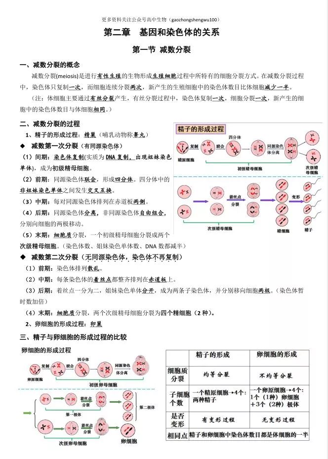 教育 正文 生物姐今天給同學們彙總的乾貨是高中生物必修二的第二章