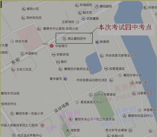 2018湖北公務員考試乘車路線及考點地圖(襄陽考區)